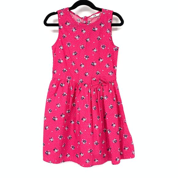 C&A Sleeveless Dress Girls Size 8 Pink Blue Floral Print Fit & Flare - Picture 1 of 6